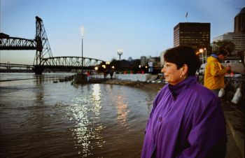 Mayor Katz watching the 96 flood.
