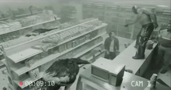 Wrestler robbing a store