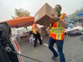 Moving and organizing donations. September 12 2020, photo by Ethan Jewett.