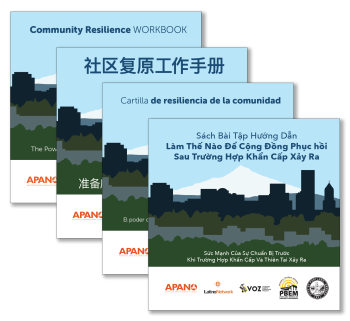 Image of different Community Resilience Workbooks.