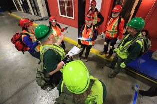 CERT (in green) and NET (in orange) working together during a Scenario Village exercise.