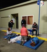 Medical treatment area staged right outside a home during Operation Fort Rock. Photo by Kathy Reese.