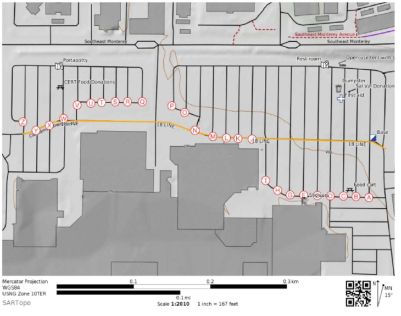 Map of the evacuation center, drawn by NET Adam Seidman.