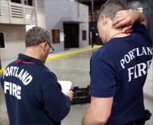 Lt. Matt Silva and Lt. Laurent Picard proctoring Operation Redfern. Photo by Ernie Jones.