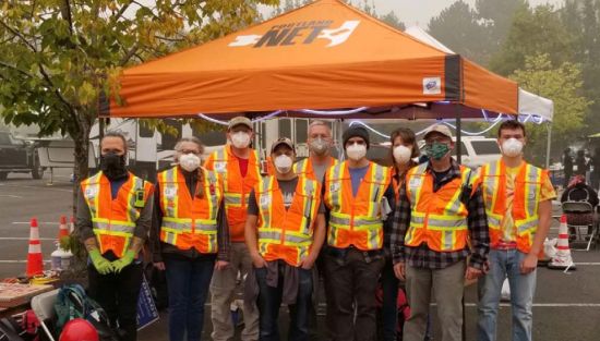 NETs deployed to the Clackamas Town Center evacuation site, September 13 2020. Photo by Adam Seidman.