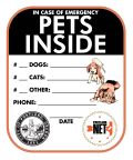 Pet Safety Window Clings, single side, design as of July 20 2022.