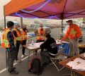 Jeremy Van Keuren in a briefing as NET volunteers arrive for a shift. September 13 2020, photo by Adam Seidman.